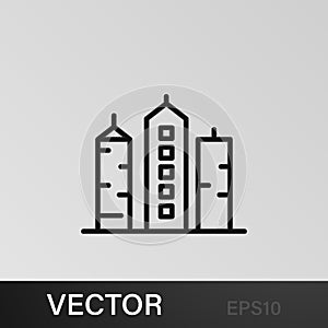 Building outline icon. Element of architecture illustration. Signs and symbols outline icon for websites, web design, mobile app