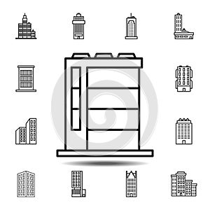 Building outline icon. Simple outline vector element of Building icons set for UI and UX, website or mobile application