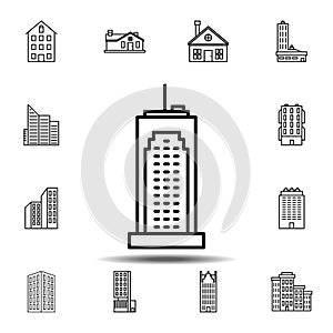 Building outline icon. Simple outline vector element of Building icons set for UI and UX, website or mobile application