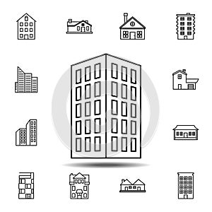 Building outline icon. Simple outline vector element of Building icons set for UI and UX, website or mobile application