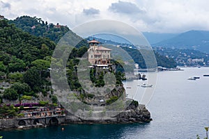 A building overlooking the sea in Portofino