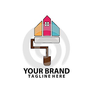 building painting decoration services logo design vector