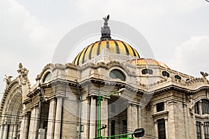 The building of Palacio de Bellas Artes, a prominent cultural center in Mexico City