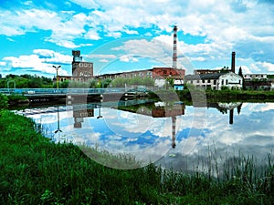 The building of the paper factory in the Russian city of Kondrovo of the Kaluga region.