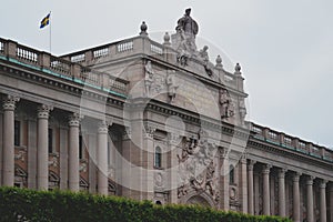 Building of The Parliament House of Sweden in the Gamla stan, old town district of central Stockholm photo