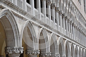 Building pillars row white pattern