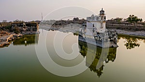 Building in the pond in Chittorgarh Fort, UNESCO World Heritage Site, Chittorgarh city, India