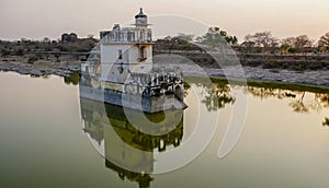 Building in the pond in Chittorgarh Fort, UNESCO World Heritage Site, Chittorgarh city, India