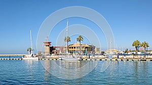 Building at the port entrance in Vilamoura photo