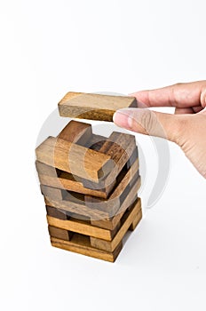 Building puzzle wood
