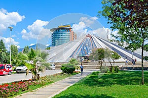 Building Pyramid former museum of communist dictator Enver Hoxha, Tirana, Albania