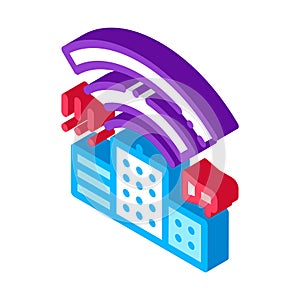 Building With Radiowaves isometric icon vector illustration