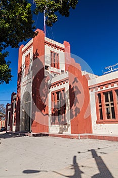 Building of the railway station in Guantanamo, Cu