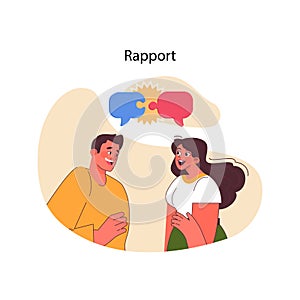 Building rapport in neuro-linguistic programming. Flat vector illustration