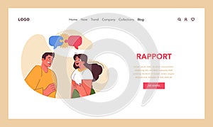 Building rapport in neuro-linguistic programming. Flat vector illustration photo
