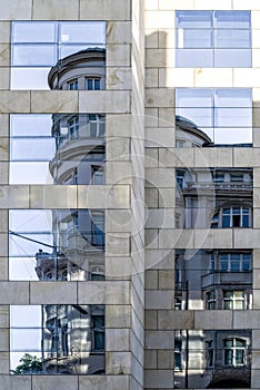 Building reflection on the house facade