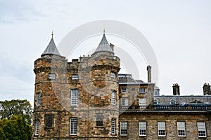 Building of the residence of the Queen in Scotland, Hollyroodhouse in Edinburgh