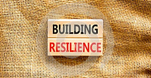 Building resilience symbol. Concept word Building resilience typed on wooden blocks. Beautiful canvas table canvas background.