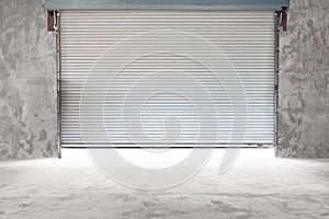 Building with roller shutter door