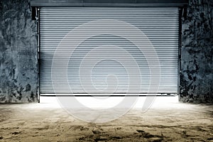 Building with roller shutter door