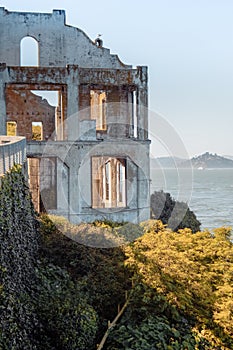 Building ruins on lonely island in the midst of the ocean