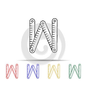 Building ruler multi color style icon. Simple thin line, outline vector of measure icons for ui and ux, website or mobile