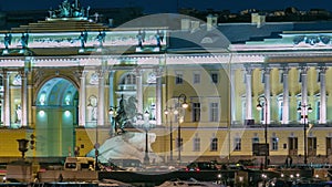 Building of the Russian constitutional court timelapse, Monument to Peter I, building of library of a name of Boris