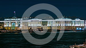 Building of the Russian constitutional court timelapse, Monument to Peter I, building of library of a name of Boris