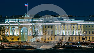 Building of the Russian constitutional court timelapse, Monument to Peter I, building of library of a name of Boris