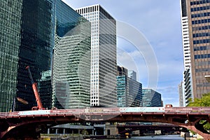 Building's and bridge along Chicago River