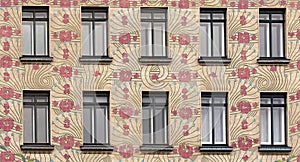 Detail of a Art Nouveau house in Vienna, Austria photo