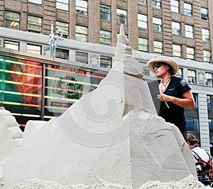 Building sand castle.