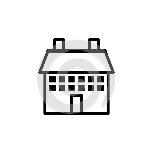 building school icon. Element of real estate sign for mobile concept and web apps icon. Thin line icon for website design and