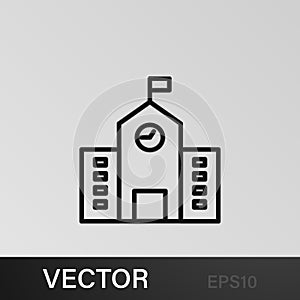 Building, school outline icon. Element of architecture illustration. Signs and symbols outline icon for websites, web design,