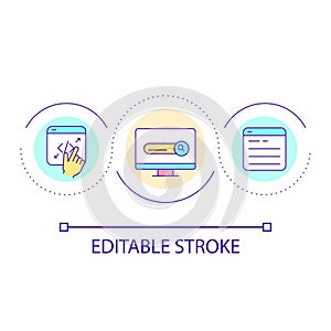 Building search engine loop concept icon