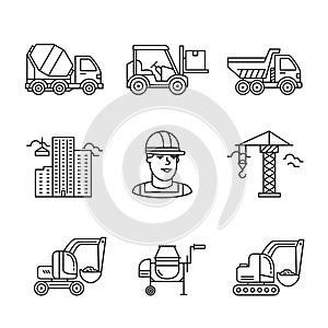 Building site engineering and machinery