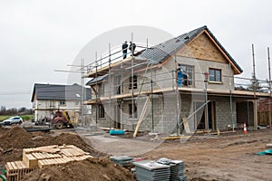 Building Site With House Under Construction