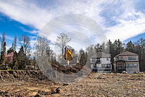 Building site with new homes under construction