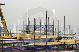 Building site scaffolding skyline