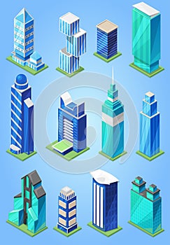 Building skyscraper in cityscape vector city skyline and business officebuilding of commercial company and build