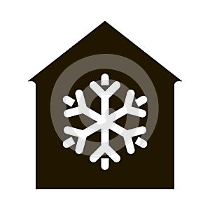 Building And Snowflake Cooling Equipment Vector photo