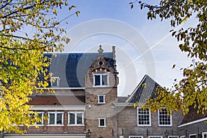 Building on square called Het Hof, Dordrecht, The Netherlands