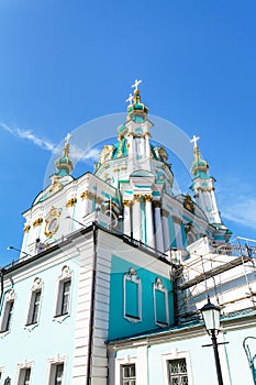 Building of St Andrew`s Church in Kiev city