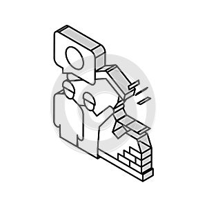 building strip outs isometric icon vector illustration