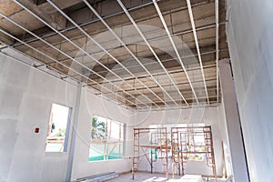 The building structure construction ceiling work