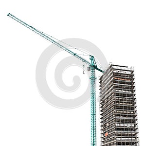 Building structure with crane