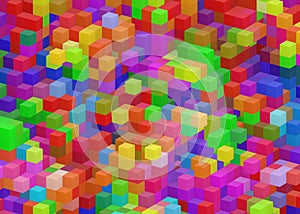Building structure from multicolored cubes