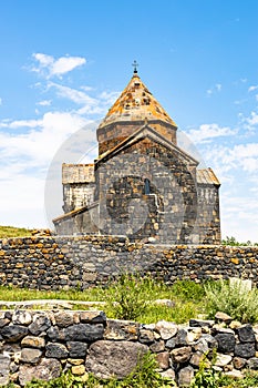 building of Surp Arakelots church in Sevanavank