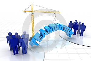 Building teamwork concept