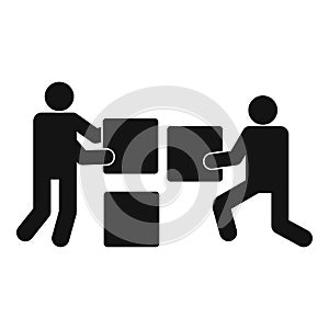 Building teamwork icon, simple style